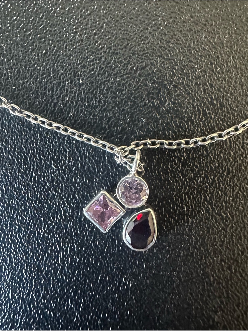 Silpada Delicate sterling Silver 925 Necklace with pink zirconia and Garnet